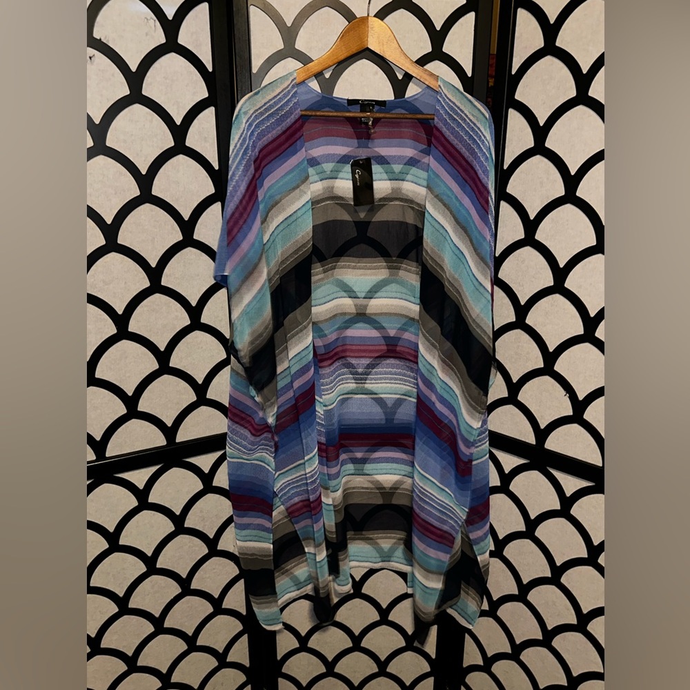 Cejon Melrose Striped Duster, Green-multi